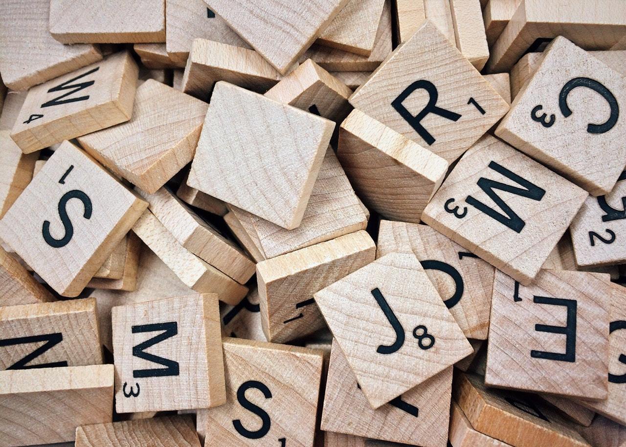 Pile of scrabble letters