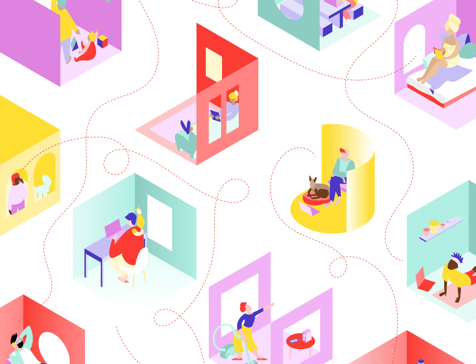 People in apartments