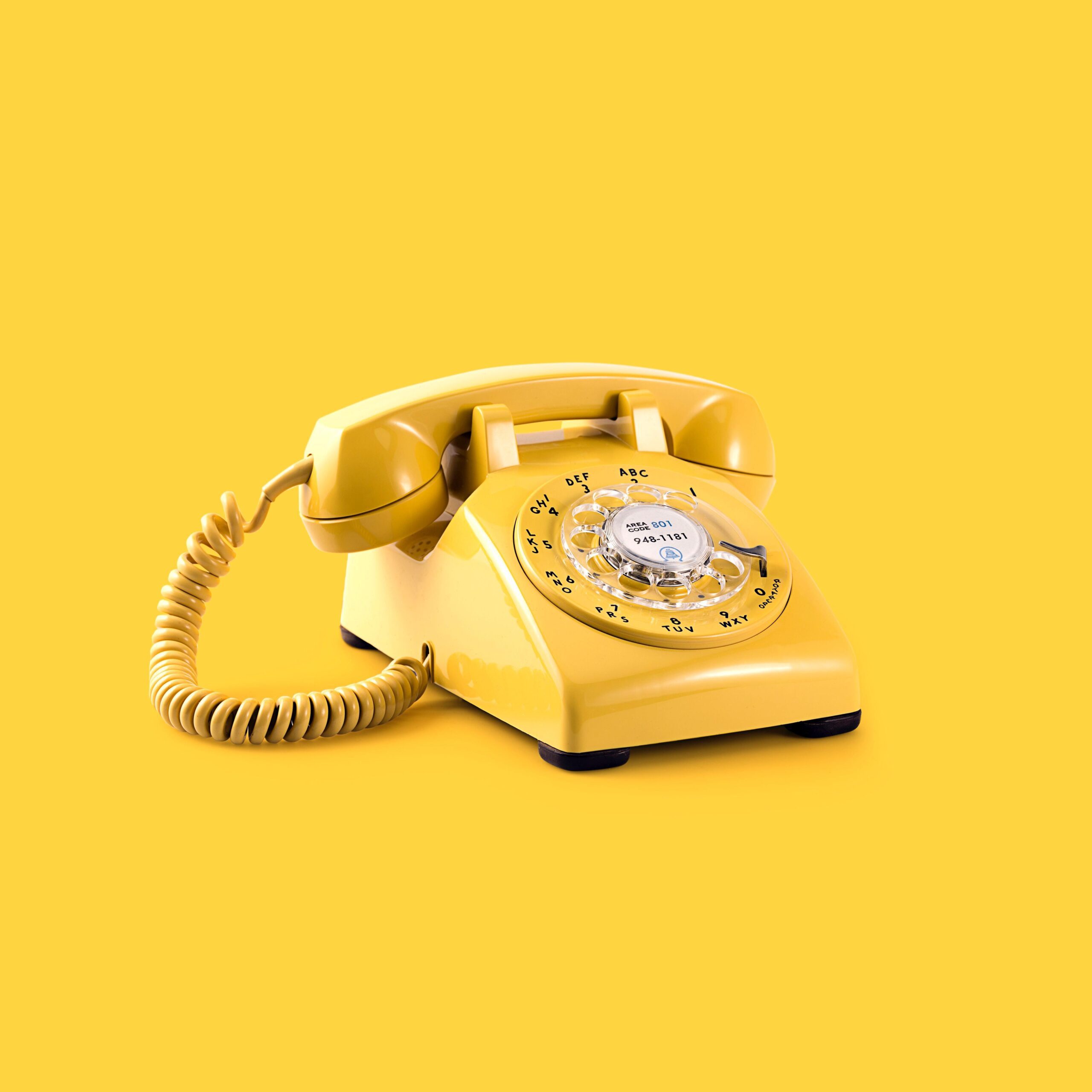 Yellow vintage phone