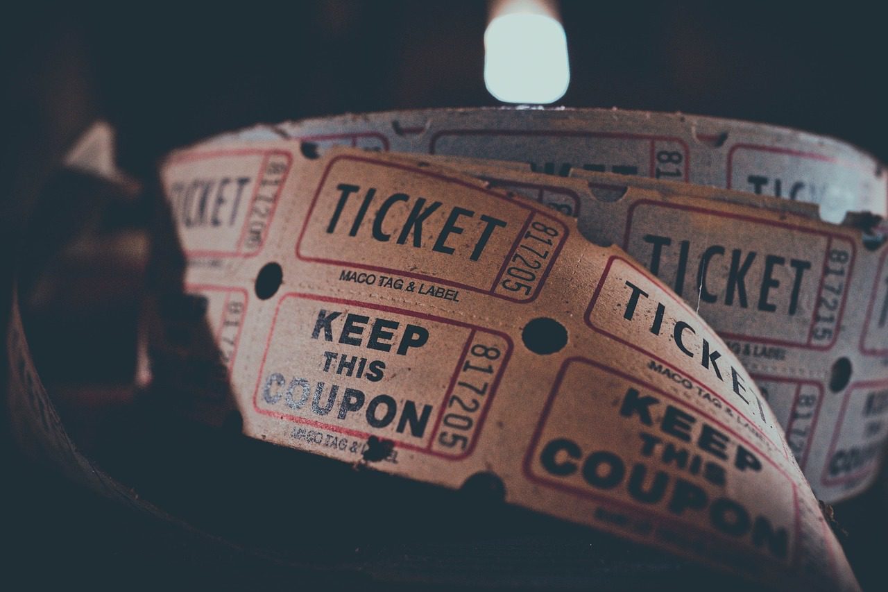 Roll of retro style event tickets