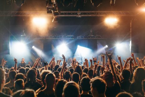 A crowd enjoying a concert