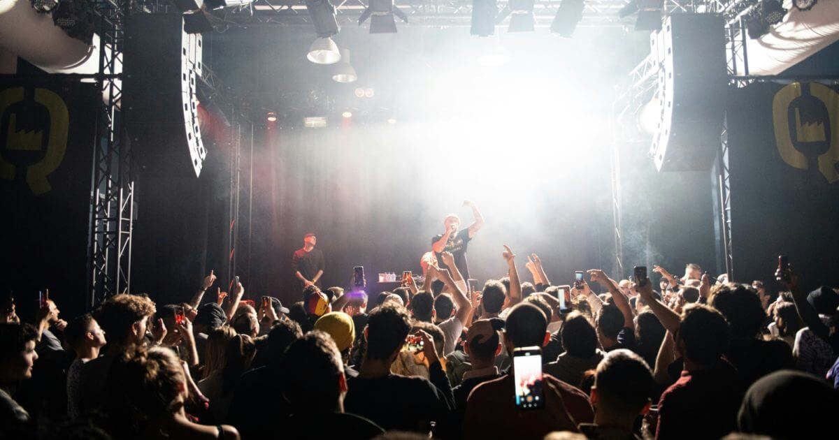 A crowd enjoying a concert