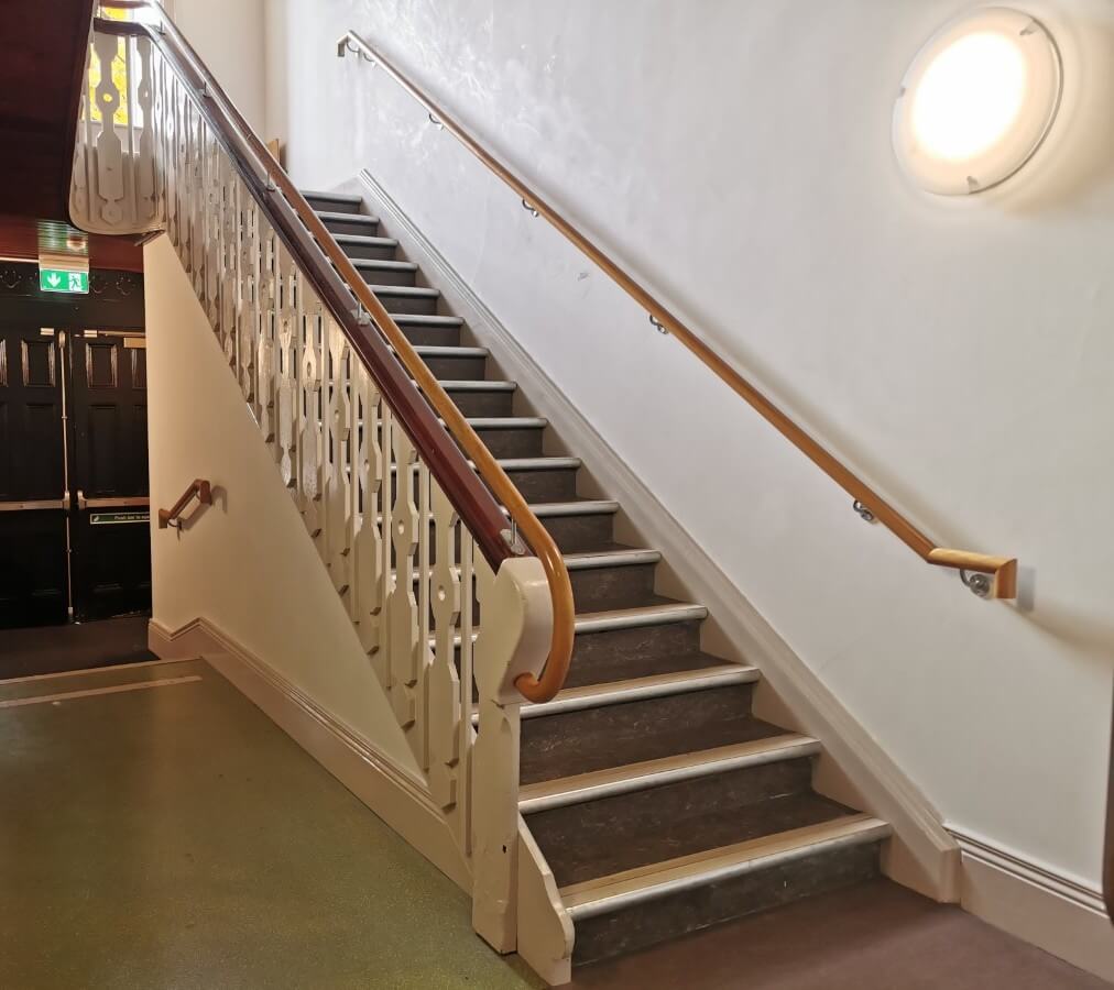 Stairs with handrails