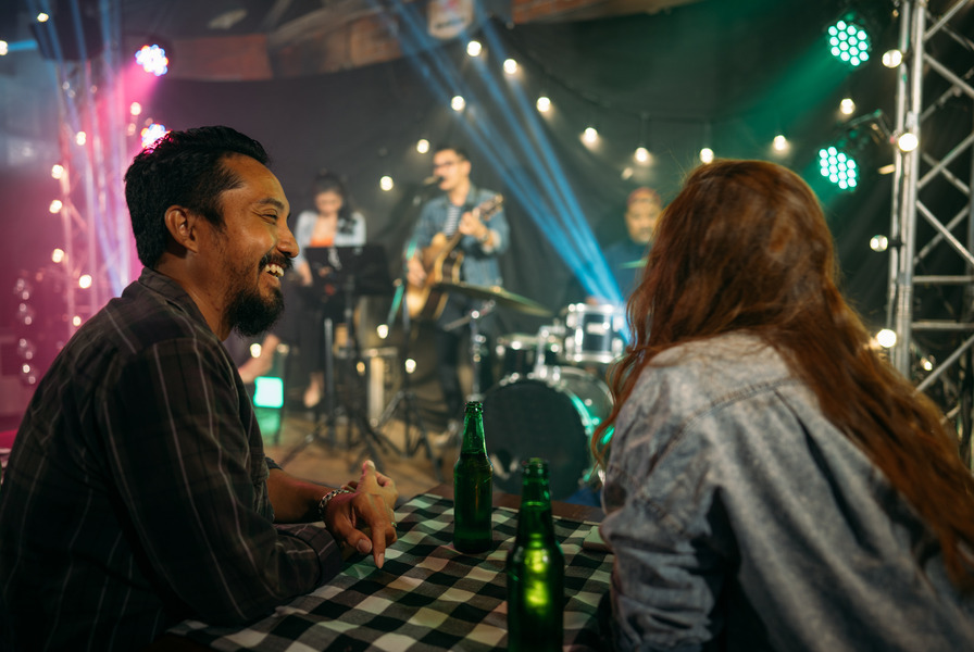 Couple enjoying live music
